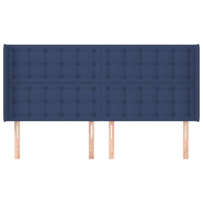 VidaXL Tête de lit avec oreilles Bleu 183x16x118-128 cm Tissu3120034