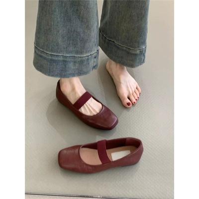 Retro Mary Jane Women's Shoes Temperament Elegant and Versatile with Skirt Light Mouth Soft-soled Shoes