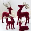 Wine Red Christmas Reindeer Ornaments Hanging  Pendant Elk Ornament Deer Ornaments  Xmas Party
