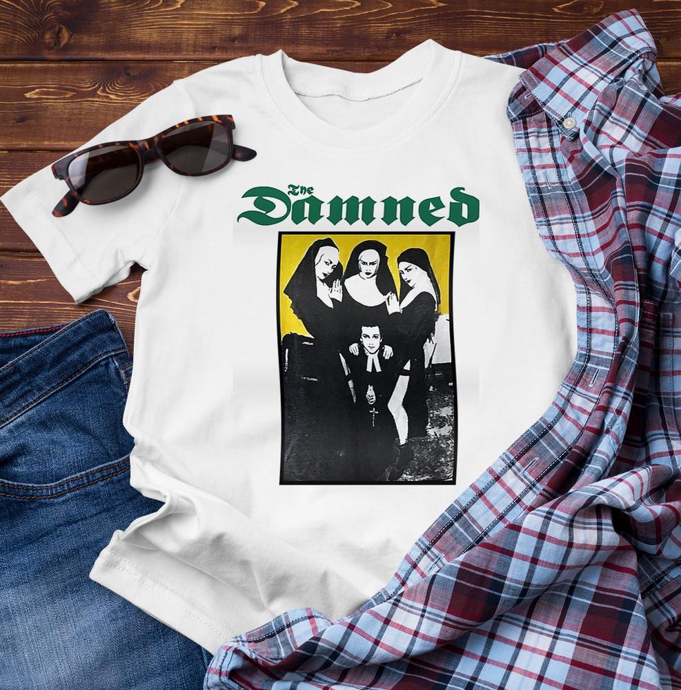 The Damned Band member T-Shirt White Men Gift For Fans shirt Unisex T-Shirt L