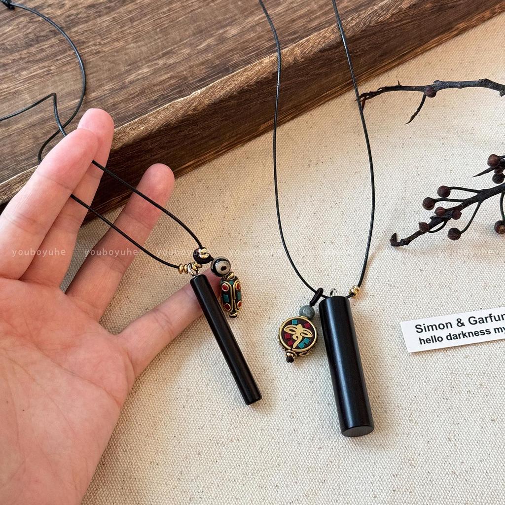 Nepalese Ethnic Sandalwood Pendant Necklace - Women's Versatile Sweater Chain Accessory