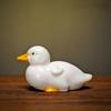 Handmade ceramic white duck ornament