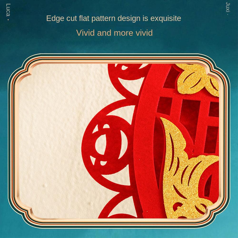 Puszkowy Wisiorek z Postacią Błogosławieństwa 3D Znak Fu Wisząca Ozdoba Chiński Nowy Rok