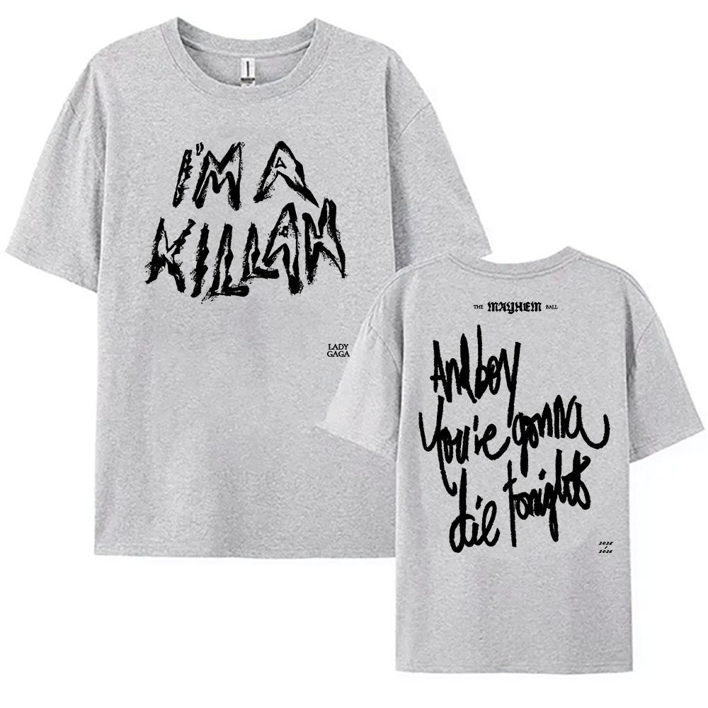 The MAYHEM Ball Tour TShirt Lady Gaga Singer Graphic Tshirts Fashion Short Sleeve Summer T Shirt Cotton Women Tees
