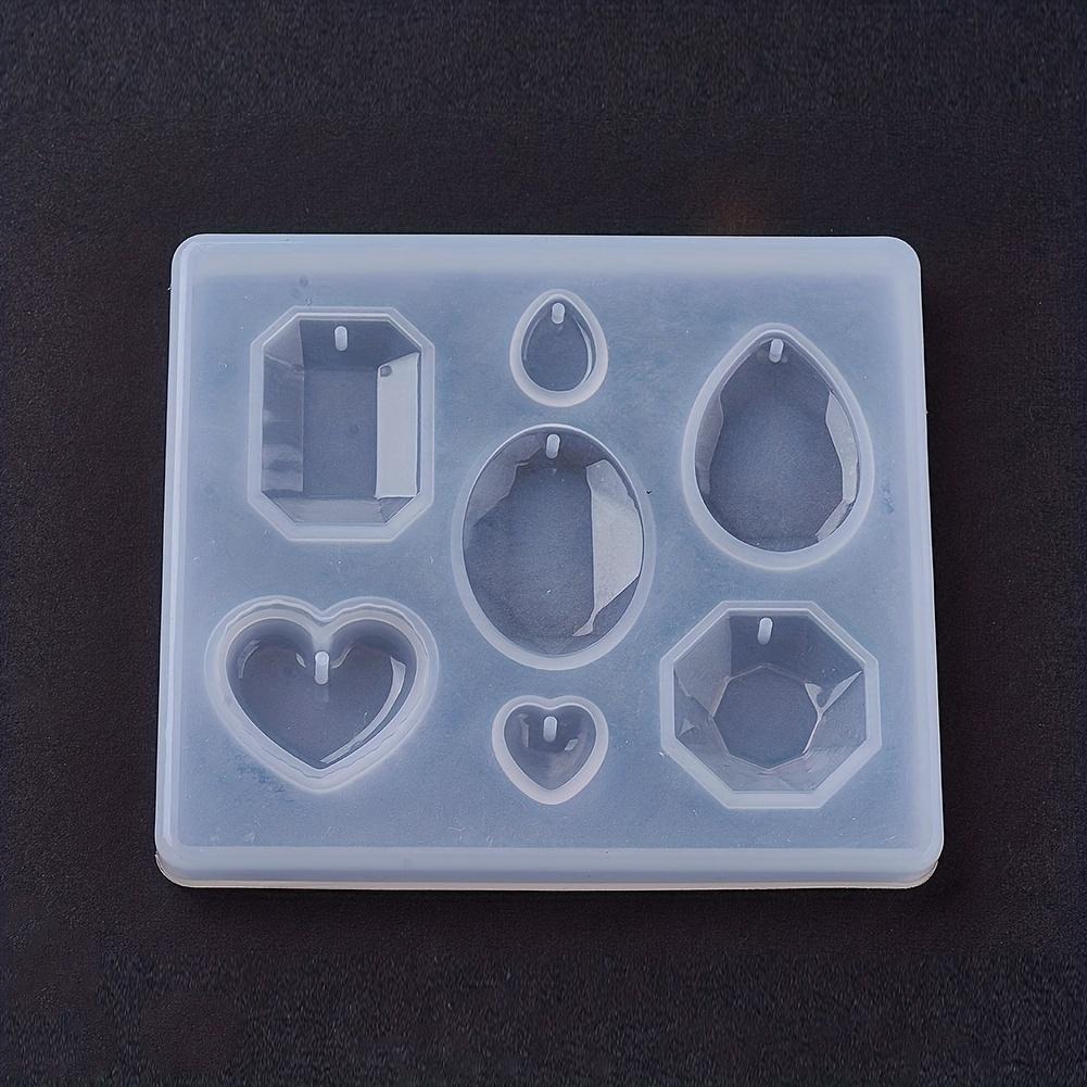 DIY Silicone Mold for Pendant Making, Resin Casting Mold for Epoxy Jewelry Making, Heart&Oval&Droplet&Octagon Shapes, Perfect for DIY Crafts