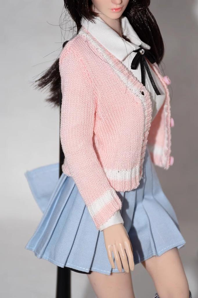 Akční figurka v měřítku GS kompatibilní s TBLeague sexy krásná ženská středoškolská módní huňatá pletená vesta hlava a další oblečení ne
