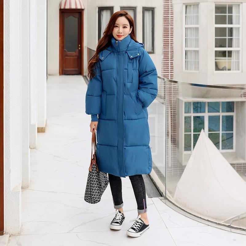 Long over the knee winter new cotton-padded clothes women's loose down cotton-padded clothes women's thickened cotton-padded jackets