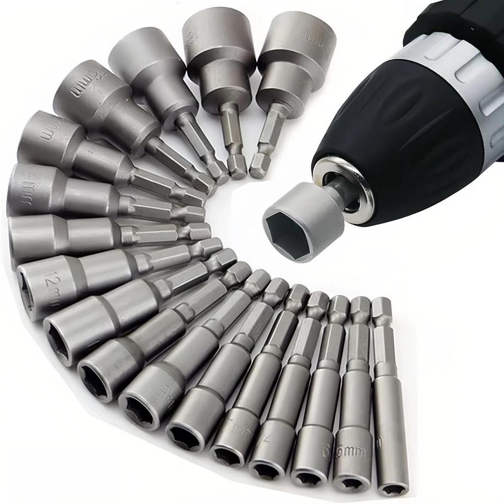 9/14 piece socket set, Hex Key Set 5 mm-13 mm,, Multi-Functional Screwdrivers Made of High Carbon Steel for Power Tools