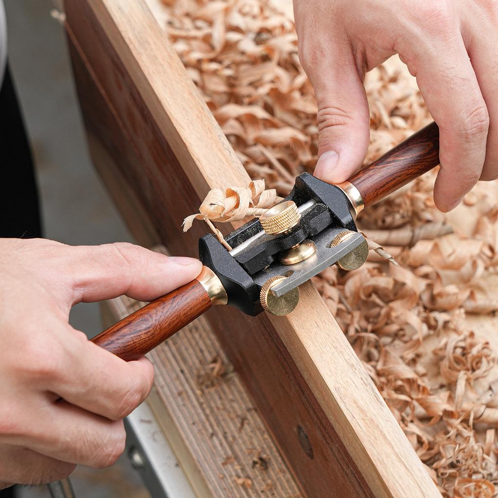 Adjustable Two Handed Mini Planer Tool,Aluminum Alloy Woodworking Cutting Plane Spokeshave Hand Trimming Tool Manual Wood Planer