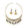 Böhmisches Retro-Halsketten- und Ohrring-Set, Leichter Geometrischer Schmuck für Damen