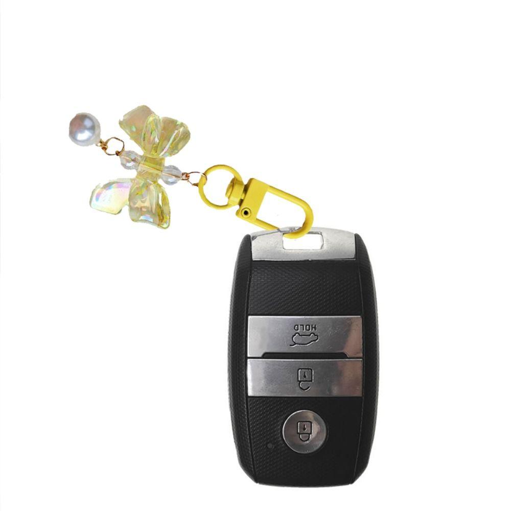 

Candy Color Bow Knot Keyring Key Chain Imitation Bow Keychain Bag Decor рожевий