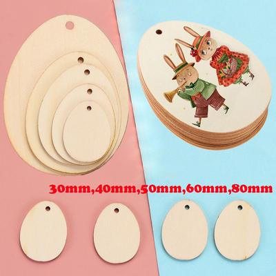 DIY Craft Handcraft Graffiti Drawing Wooden Wood Chips Easter Decorations Easter Eggs Wood Slice