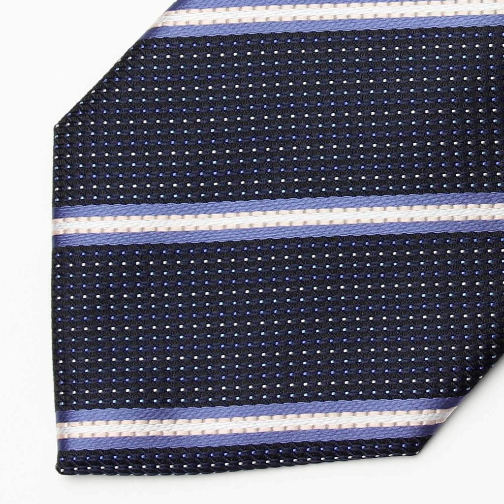 [Kleiderordnung 101] Waschbare Krawatte für Business Casual, Streifen, Punkte, Blau, Marineblau, Schwarz, Rot usw.. (Für Hochzeiten) TIE-016 Marineblau gestreift 3