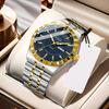 Montre pour homme Acier inoxydable Étanche Mode Non mécanique Lumineuse Calendrier Bracelet en acier Montre à quartz
