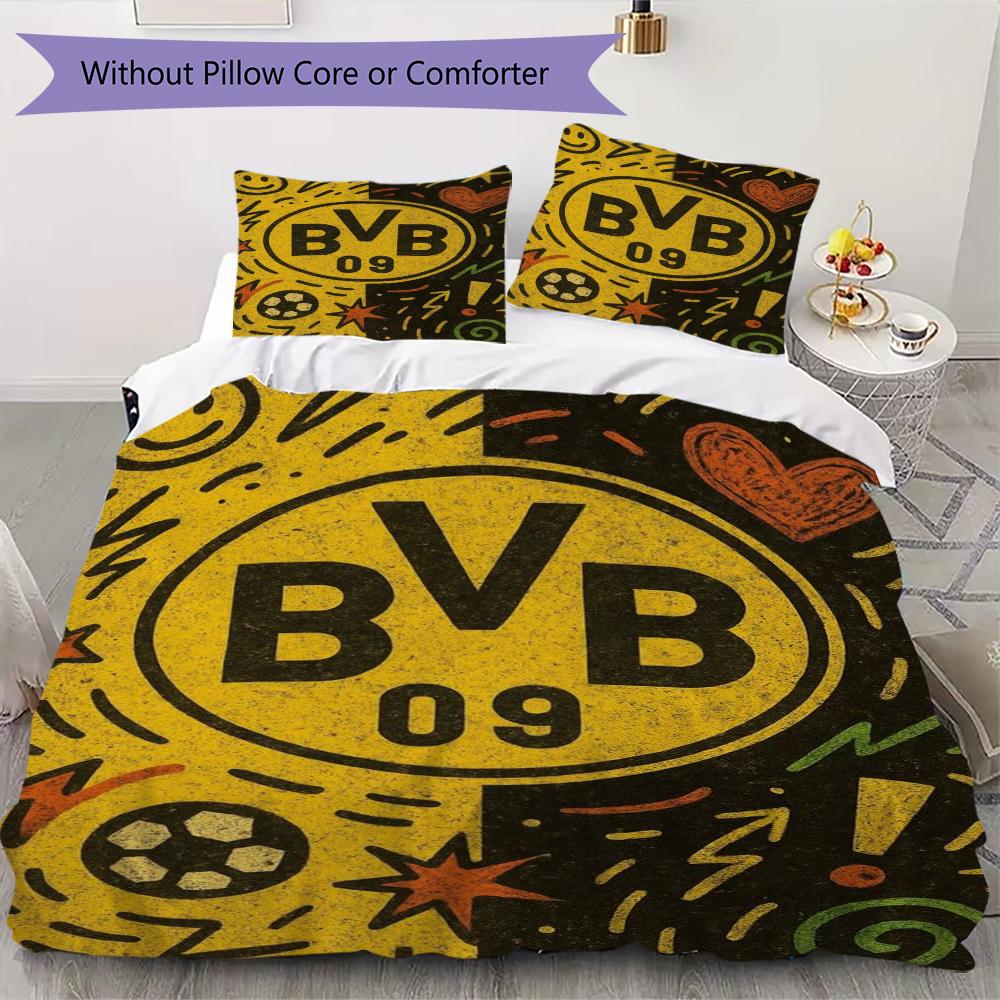 

Dortmund Pattern Bedding uilt Set uilt Cover Pillowcase Home Decoration Birthday Gift (1 * duvet cover + 2 * pillowcase without core)29 135x200cm