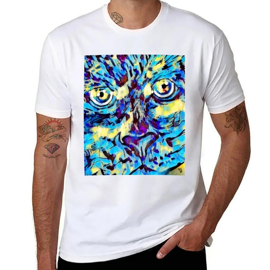 Enigmatic Gaze - Abstract Feline Art T-Shirt cute clothes anime boys whites heavyweight t shirts for men