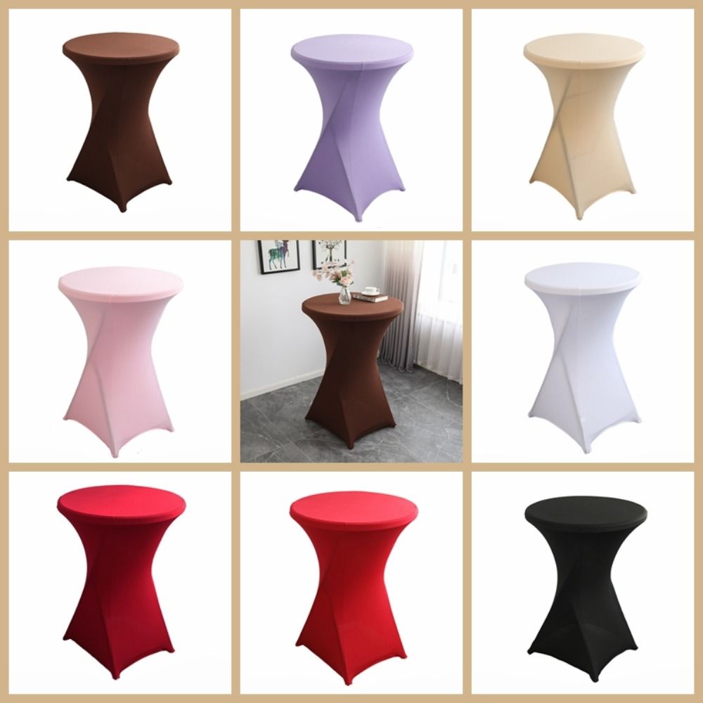 

Elastic Bar Tablecloth Pure Color Tablecover Table Decoration Cocktail Table Cloth Hotel