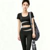 You can wear a contrasting color yoga suit, women's collar, short-sleeved trousers, shockproof gathering, sports and fitness two-piece set.