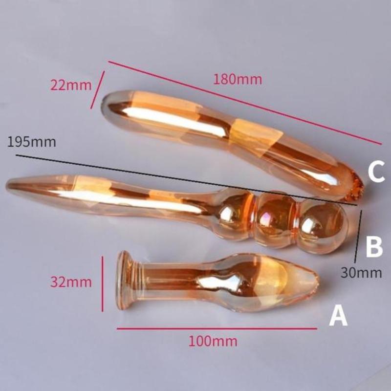 Gold Glass Wand Crystal Pyrex Crafts Jewelry Home Decoration Sex Toy