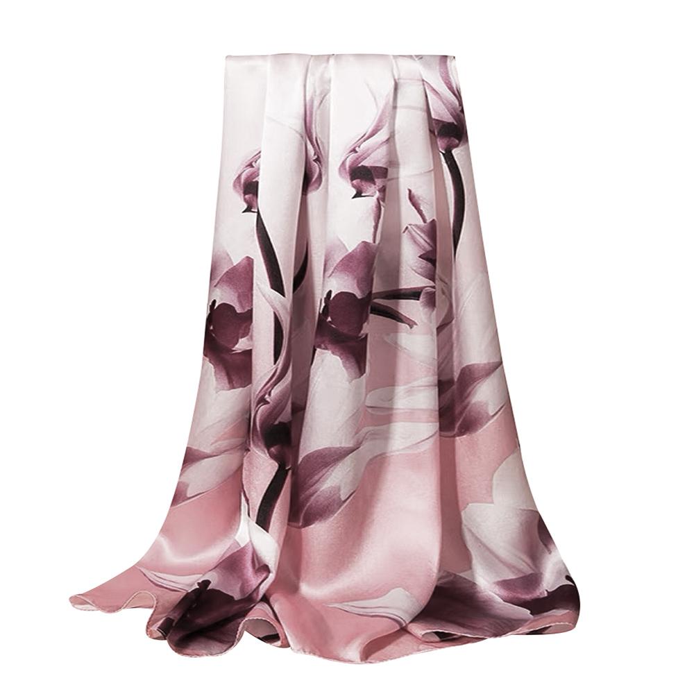 100% Чистый Тутовый Шелк Женский Длинный Шарф Повязка на Голову Шейный Платок Роскошное Женское Украшение для Волос Женская Бандана Шарфы для Сумки 53*170СМ