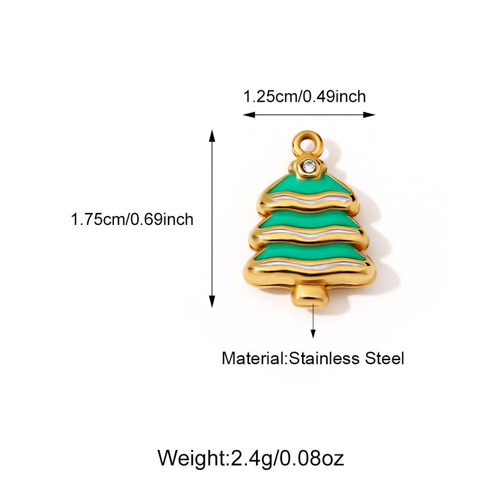 Di Yao Stainless Steel Christmas Tree Bell Pendant - Cute & Creative DIY Jewelry Accessory
