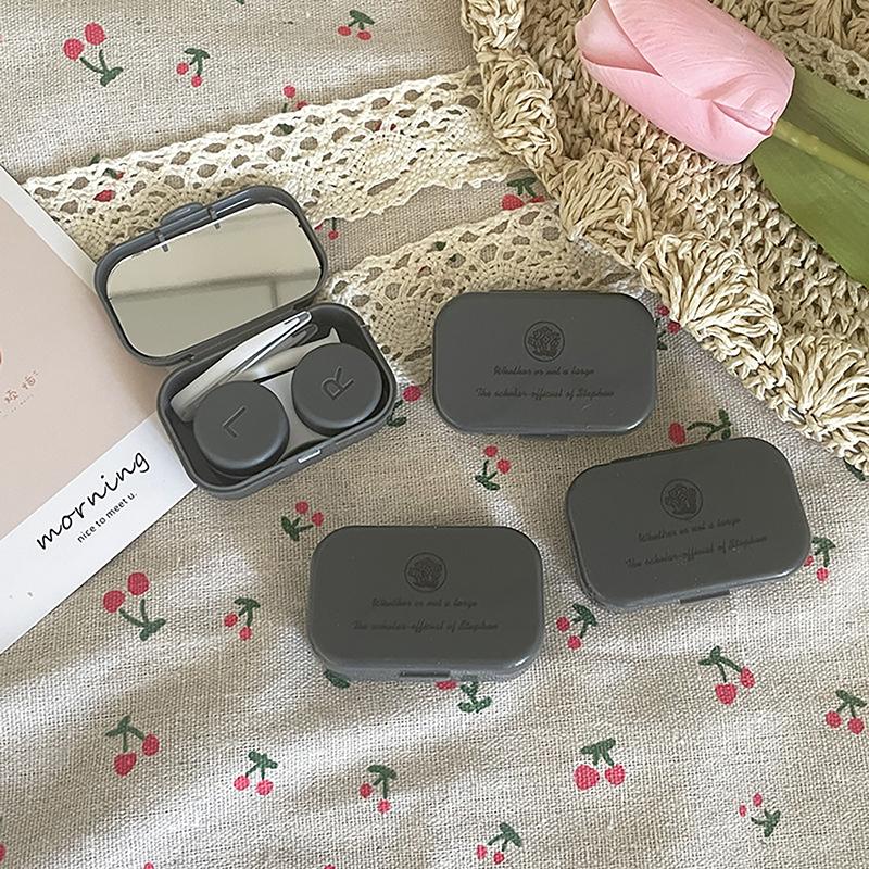 Kreativer Text Einfache Tragbare Kontaktlinsenbox Begleiter Pflegebox Kontaktlinsenbox