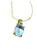 Pendentif Collier Topaze Bleu Ciel 8x6mm Argent925 K18GP Ovale (Qualité AAA)