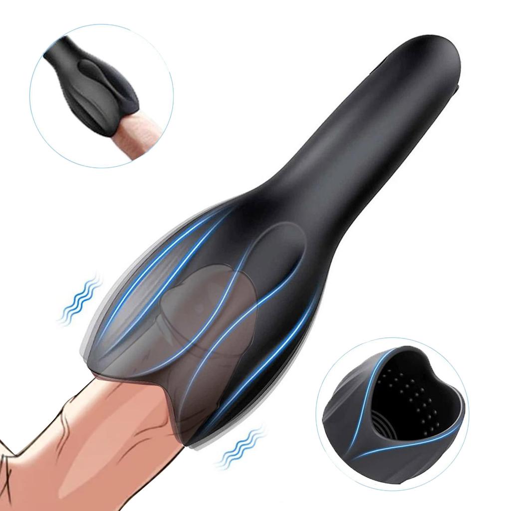 Mannlig Glansstimulator Massasjeapparat G-punkt Vibrator Mannlig Masturbator Vibrator Penis Forsinkelsestrener Kvinneleker Mannleker Voksenprodukter