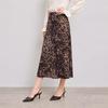 Qiushui Yiren Vintage Leopard Print Mermaid Midi Skirt