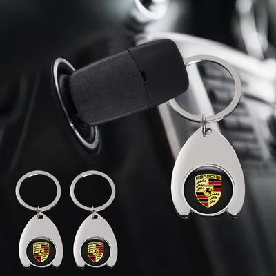 Fashion Zinc Alloy Car Logo Keychain Keyring For Porsche Panamera Cayenne Taycan 911 718 Macan Carrera-GT 928 968 Accessories
