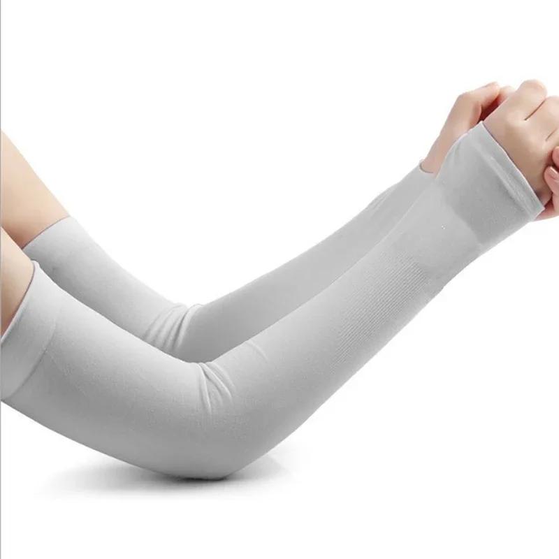 Ice Silk Sleeve Sunscreen Cuff Arm Sleeves Uv Sun Sunburn Protect Anti-Slip Summer UPF50 Men Women Gloves Outdoor Arm Cover