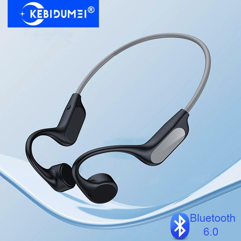 Ture Bone Conduction Headphones Bluetooth 6.0 Earphones Waterproof Wireless Sport Headsets with Mic for Workout Running