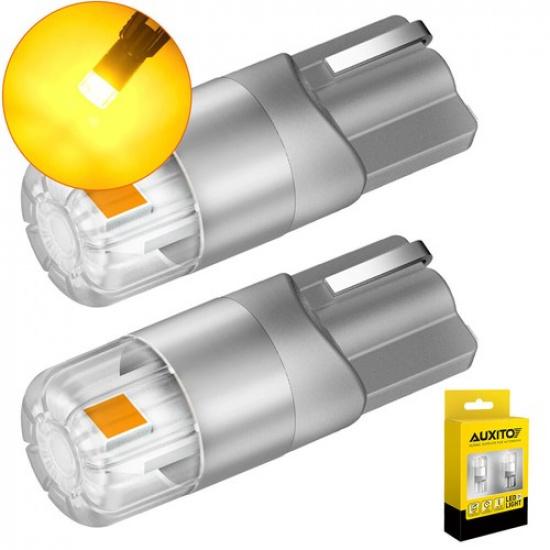 AUXITO 2 шт. Светодиодные лампы габаритного света T10 175 W5W 2825 168 194 Ярко-желтые Янтарные