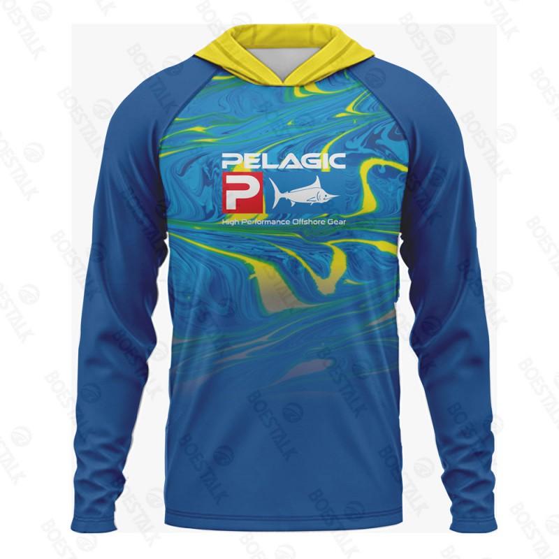 Chemise de pêche pour homme à séchage rapide, protection UV, avec capuche, légère, manches longues, pour l'extérieur, été, cyclisme, sports