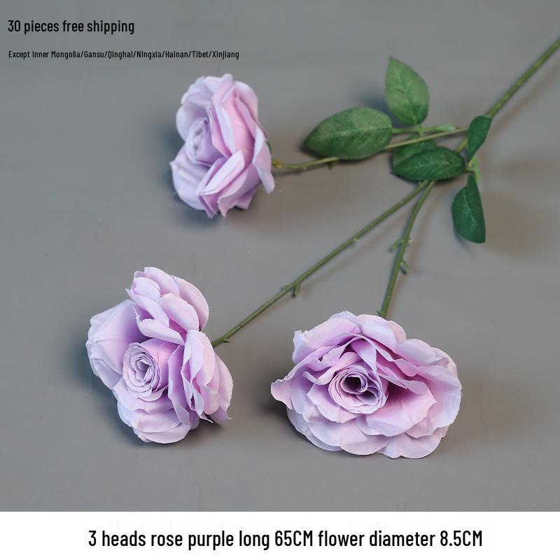 Purple Floral Wedding Arrangement - Silk Hydrangea, Rose, Bamboo Leaves & Grass for Flower Arches