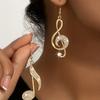 Golden Music Symbol Earrings Dangle Design for Music Lovers - Delicate & Unique Fashion Accessory