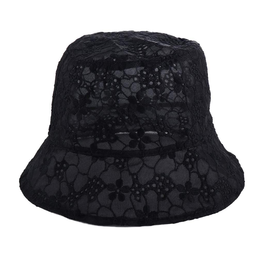 

Foldable Thin Korean For Women Basin Mesh Pure Color Caps Sun Protection Hollow Lace Bucket Hat Female Hats Sun Cap Sun Hat чёрный