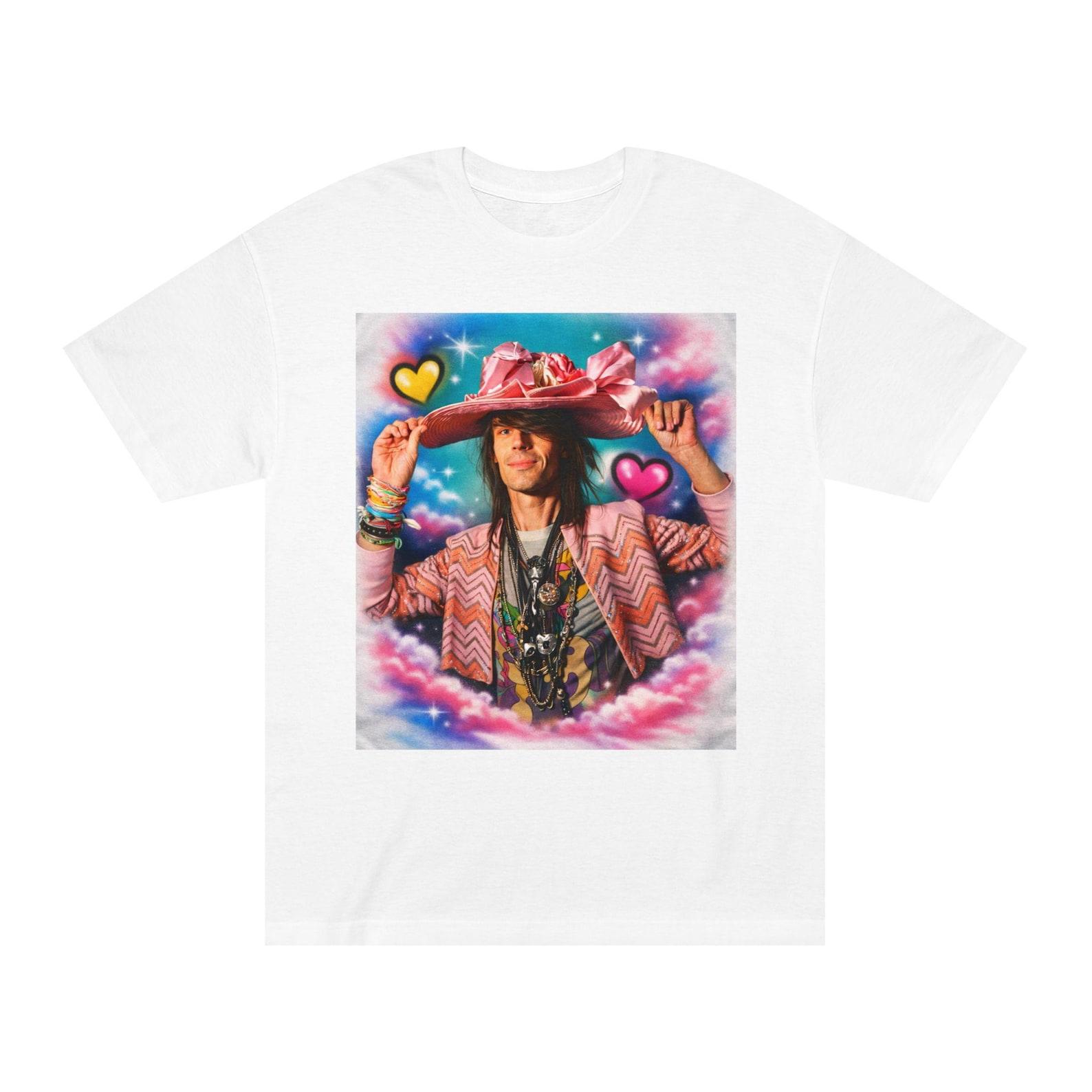 Jesse Camp MTV Airbrush Tee | Colorful Heart Clouds Graphic Shirt 3XL