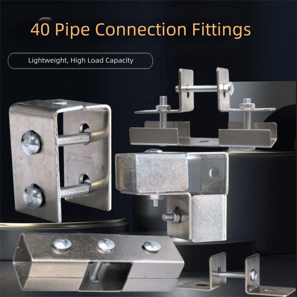 40*40mm Square Tube Connector solderless galvanizing Pipe Fixed Joint carbon steel Fixed Pipe Clamp Clip Fastener Storage Rack