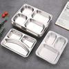 304 Stainless Steel Divided Lunch Tray with Lid