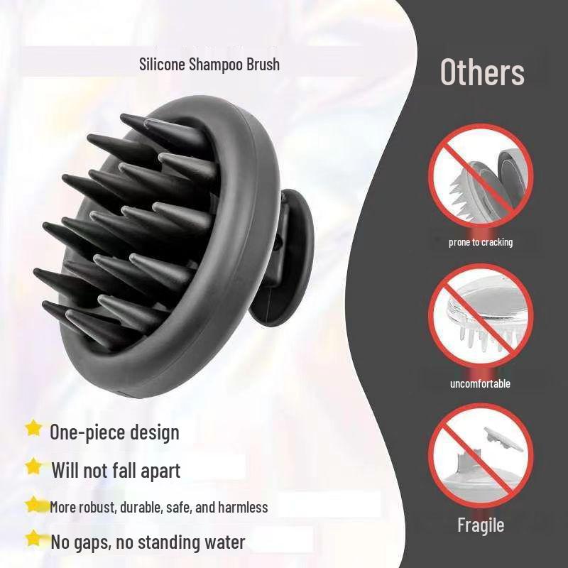 Silicone Scalp Massager & Shampoo Brush - Integrated Design for Styling and Hair Care
