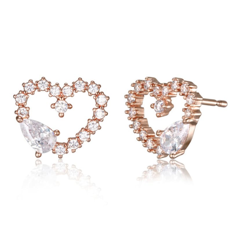 CRANNE 14K GF Water Drop Engraved Heart Earrings C24EGF199