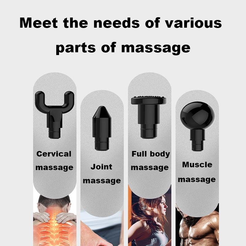 4 Heads High Frequency Vibrating Electronic Therapy Body Massage Guns Massage Guns Set Body Relaxing Guns Pain Relief 110-240V