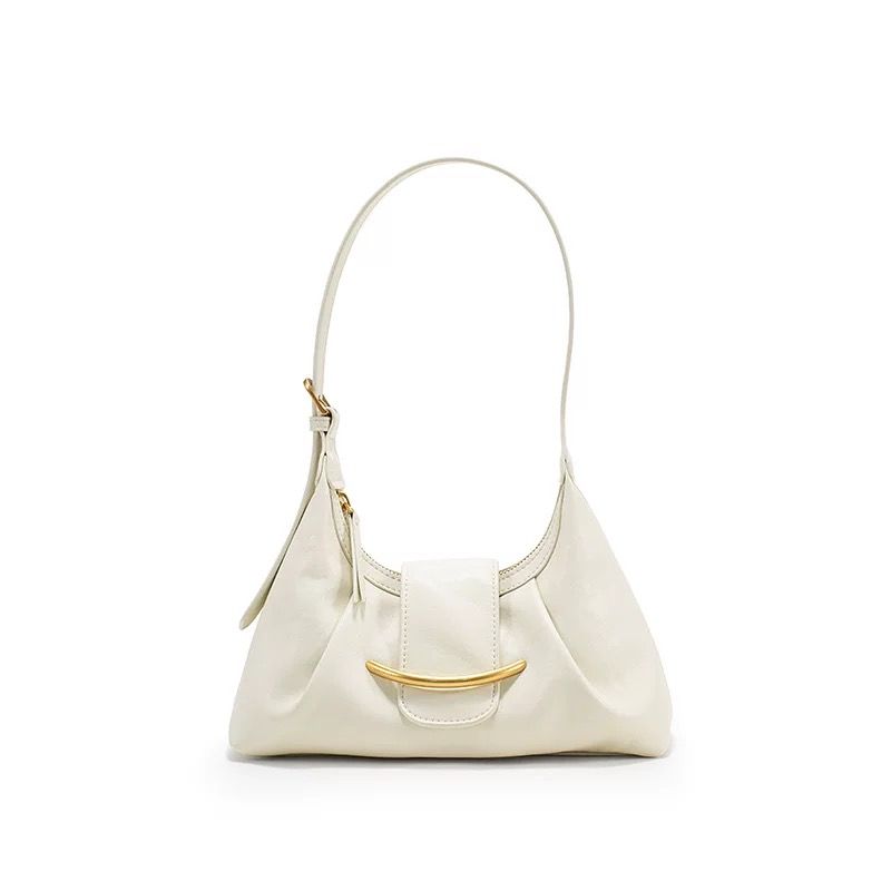 

White Tiya Bag Women s 2025 New Summer Casual Shoulder Handbag Idle Style Commuting to Work Dumpling Bag White