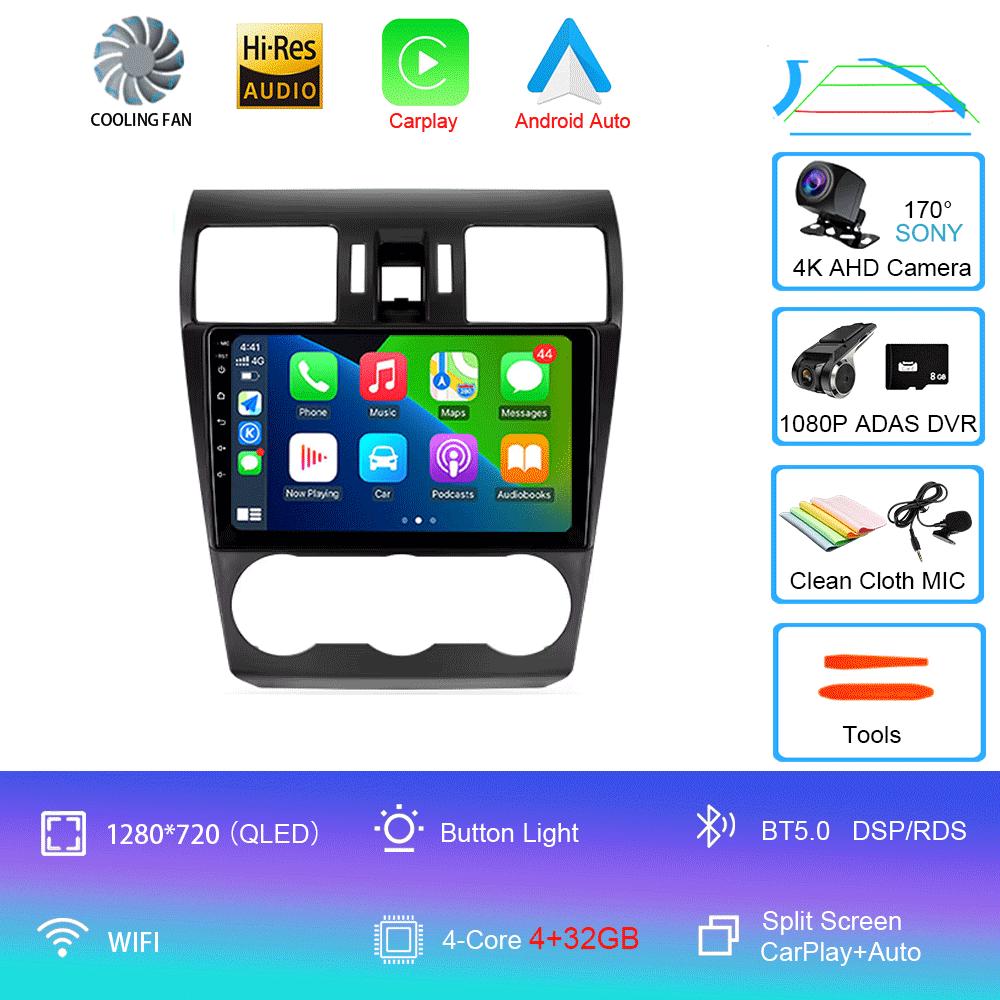 Car Radio Android 14 For Subaru Forester 4 SJ XV 2012-2015 4G Multimedia Video Player Navigation GPS Carplay 360 Camera