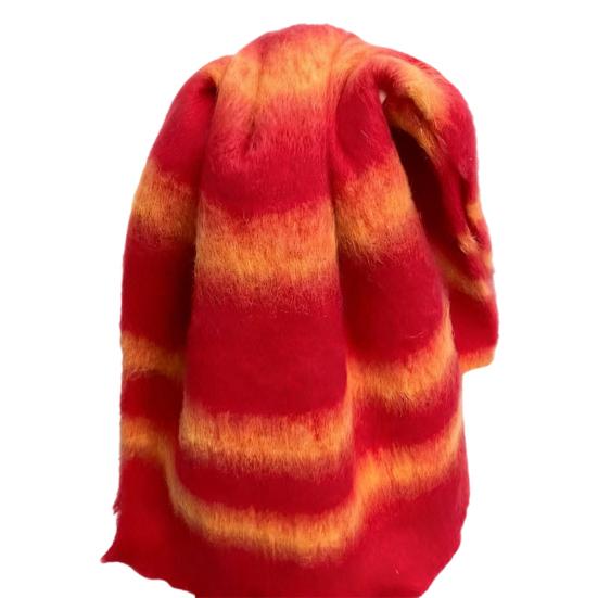 Women's Mohair Winter Scarf Cashmere Feel Tassel Scarf Colorful Striped Long Scarf Winter Shawls Wraps for Cold Weather
