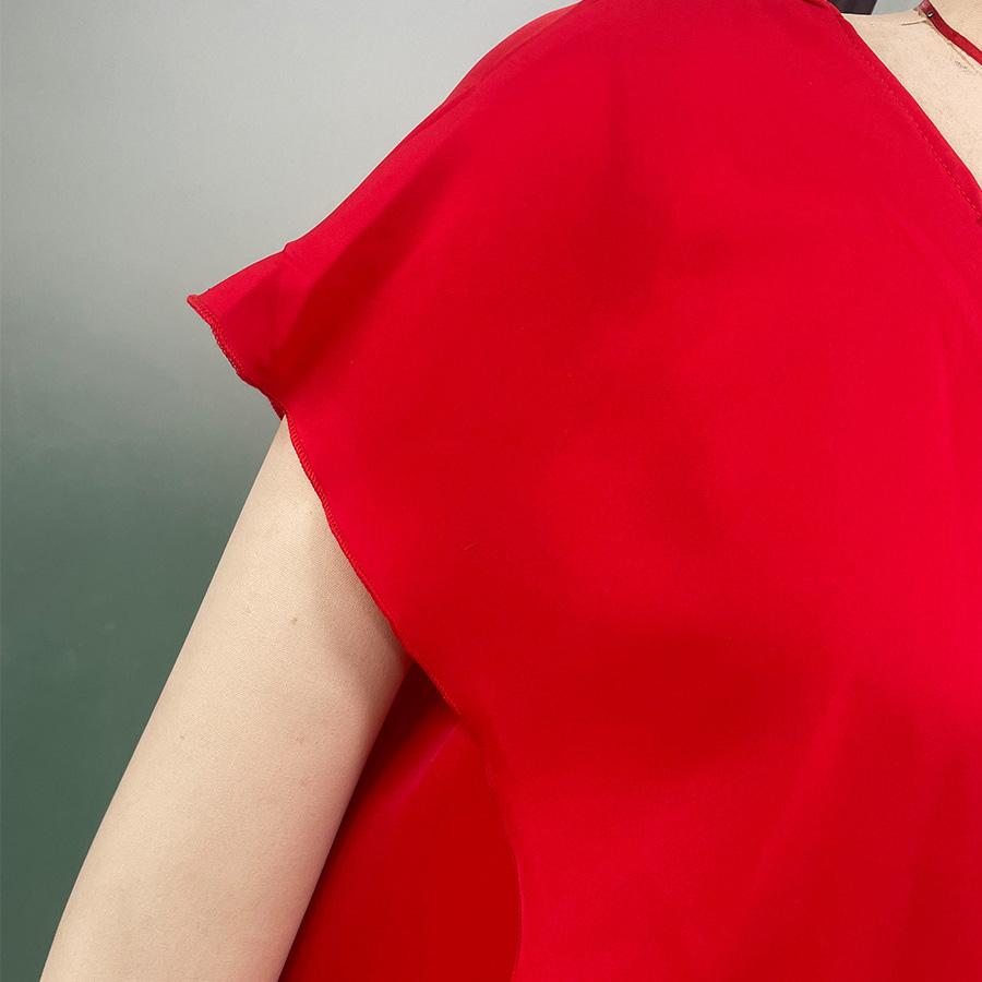 Spring Summer Women Loose Slanted Shoulder Single Sleeve Dresses High Waist Loose Solid Color Sleeveless Mid Length Fake Two Dress S-XL