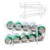 Iron Double-layer Cola Storage Rack Kitchen Soda Can Rolling Shelf Beer And Cola Sorting And Storage Rack Desktop Soda Can Rack