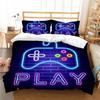 3D Bedding Single Double Bed Game Machine Printed Pillowcase and Quilt Cover 2/3 Pieces for Boys and Men Game Lovers Comfortable Household Bedding