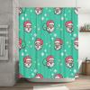 Christmas Shower Curtain Waterproof Washable Bathroom Decor with Cute Santa Claus Pattern for Kids Room Home Decoration Gift